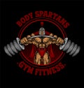 Illustration spartan bodybuilder fitness logo