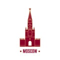 Illustration of Spasskaya tower isolated on white background.