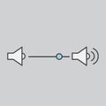 Illustration of speaker audio adjustment isolate on grey background