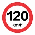 Speed limit 120 kmh traffic sign