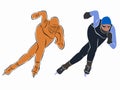 Silhouette of a speed skater. vector drawing