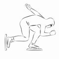 Illustration of a speed skater , vector draw