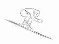 Silhouette of speed skier, vector draw Royalty Free Stock Photo