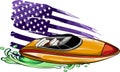 illustration of Speedboat flat vector isolated design