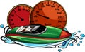 illustration of Speedboat flat vector isolated design