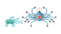 AI Spider Robot, Advanced Robotics and Artificial Intelligence. vector design Generative AI Royalty Free Stock Photo
