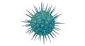 Illustration of a Spiky Virus with Bold Colors Royalty Free Stock Photo
