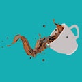 Illustration of spilling a cup of coffee Royalty Free Stock Photo