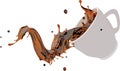 Illustration of spilling a cup of coffee Royalty Free Stock Photo