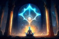 Illustration of spiritual awakening enlightenment meditation. Generative AI