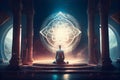 Illustration of spiritual awakening enlightenment meditation. Generative AI