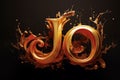 illustration of a splash of orange paint with the letter J. Ai Generated Royalty Free Stock Photo