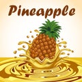 splash of pineapple fruit juice Royalty Free Stock Photo