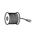 Illustration of a spool of wire, representing electrical components, construction, and various crafting applications Royalty Free Stock Photo