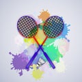 Illustration of sport badminton Background