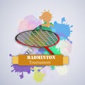 Illustration of sport badminton Background