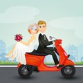 Spouses on scooter