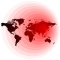 Illustration of the spread of the virus around the world. Coronavirus distribution map. Distribution of the new coronavirus COVID-