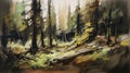 illustration spruce forest, generative ai.