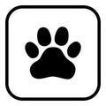 Illustration of a square application button with an animal footprint
