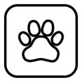 Illustration of a square application button with an animal footprint.