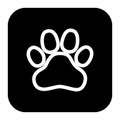Illustration of a square application button with an animal footprint.