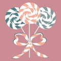 a lollipop with a bow - a bouquet of sweets, a gift, sweets. Design element