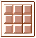 Illustration of a Square Milk Chocolate Bar Sweet Dessert Snack Icon Royalty Free Stock Photo