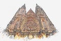 Illustration St. Vitus Cathedral in Prague