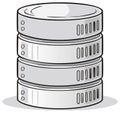 Illustration of a Stack of Data Servers Representing Network Information Storage Royalty Free Stock Photo