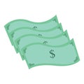 Illustration of a stack of dollars. Dollar illustration Royalty Free Stock Photo