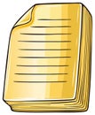 Illustration of a Stack of Lined Paper with a Yellowish Hue Royalty Free Stock Photo