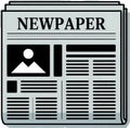Stack of newspapers with headline and image Royalty Free Stock Photo