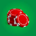 Illustration of Stack Red Poker Casino Chips Royalty Free Stock Photo