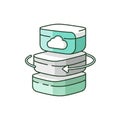 Illustration of stacked server units with a green and white color scheme Royalty Free Stock Photo