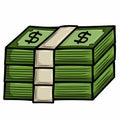 Illustration of stacks of money isolated