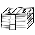 Illustration of stacks of money isolated