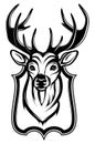 Illustration of a stag's head as a trophy