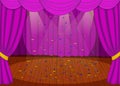 Stage with purple curtains