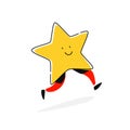 Illustration of a star character. Vector. Flat icon. Add to favorites. Cartoon style. The image of the celebrity. Symbol, the Royalty Free Stock Photo