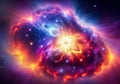 Illustration of stars and space nebula in the universe wallpaper design Royalty Free Stock Photo