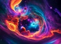 Illustration of stars and space nebula in the universe wallpaper design Royalty Free Stock Photo