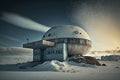 illustration, station in the polar arctic, ai generative