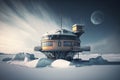 illustration, station in the polar arctic, ai generative