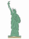 Illustration of the Statue of Liberty , vector draw Royalty Free Stock Photo