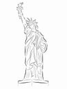 Illustration of the Statue of Liberty , vector draw Royalty Free Stock Photo