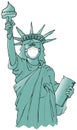 Statue of Liberty wearing a face mask Royalty Free Stock Photo