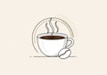 Illustration of a steaming cup of Royalty Free Stock Photo