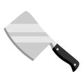 Illustration of steel cooking backsword. Stylized kitchen and restaurant utensil.