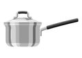 Illustration of steel cooking saucepan.